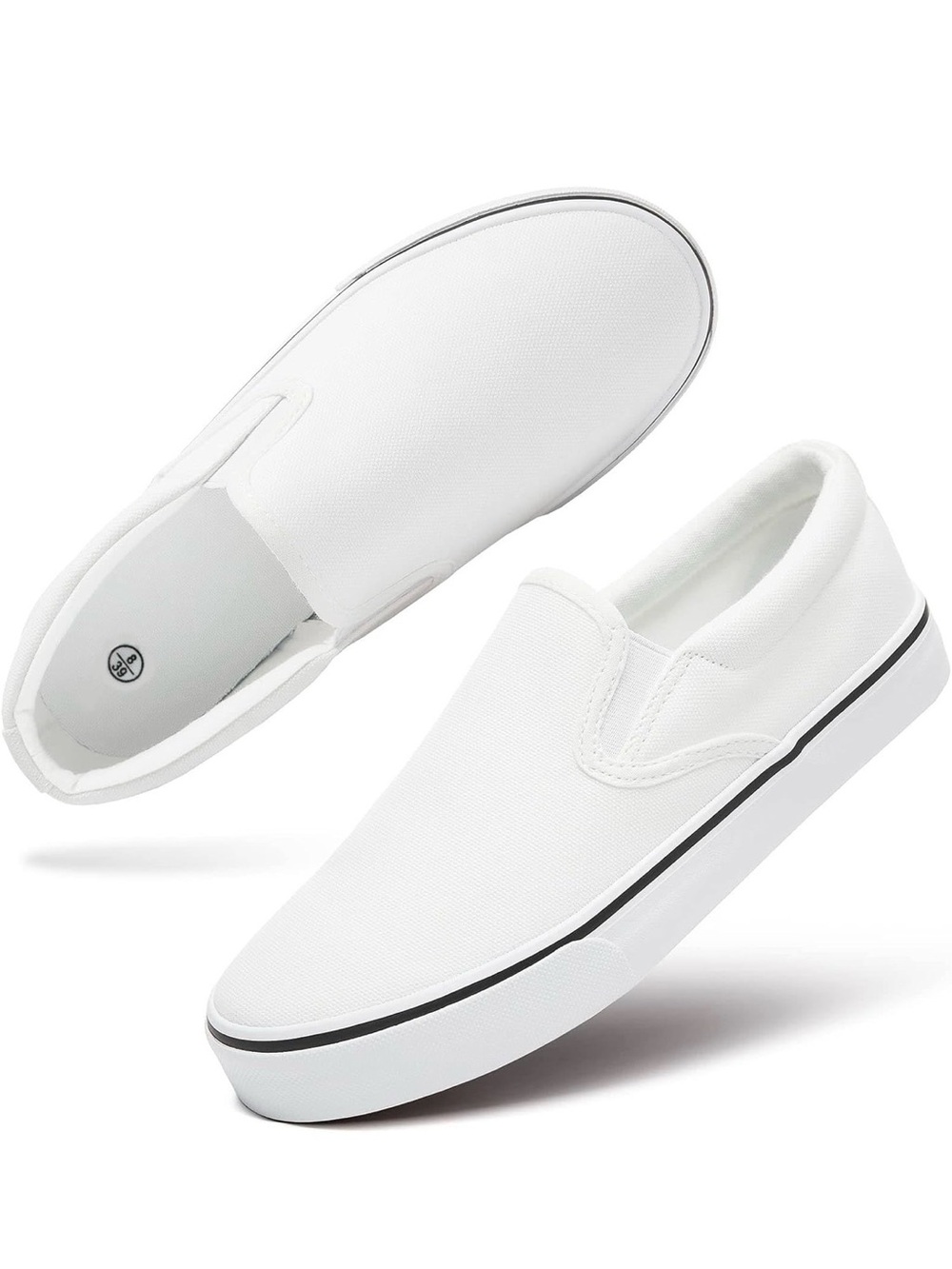 White Slip-On Canvas Sneakers for Men - Casual Everyday Shoes